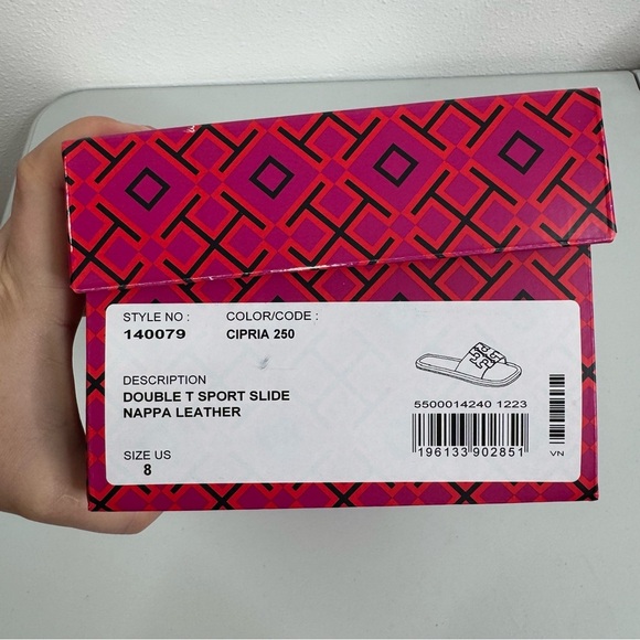 Tory‎ Burch Double T Burch Sport Slide Sandals in Cipria Size 8 - Picture 4 of 4